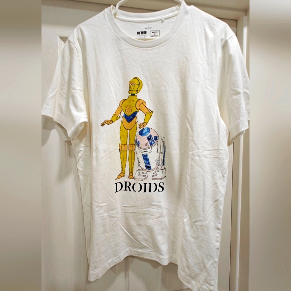 Star Wars Droids C3PO R2D2 White Short Sleeve T-Shirt